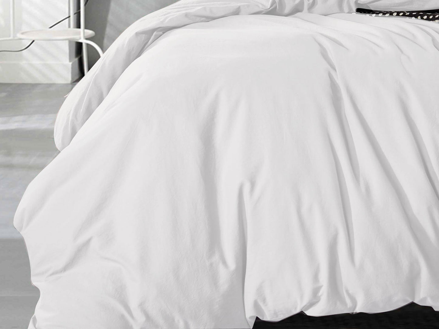 Luxton Single Size White Vintage Washed Cotton Quilt Cover Set(2PCS)