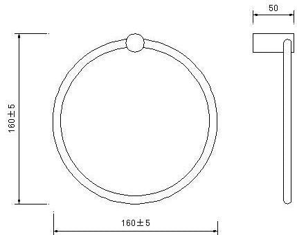 Towel Ring Rail Grade 304 Stainless Steel 20cm