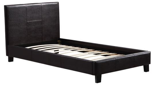 Single PU Leather Bed Frame Brown