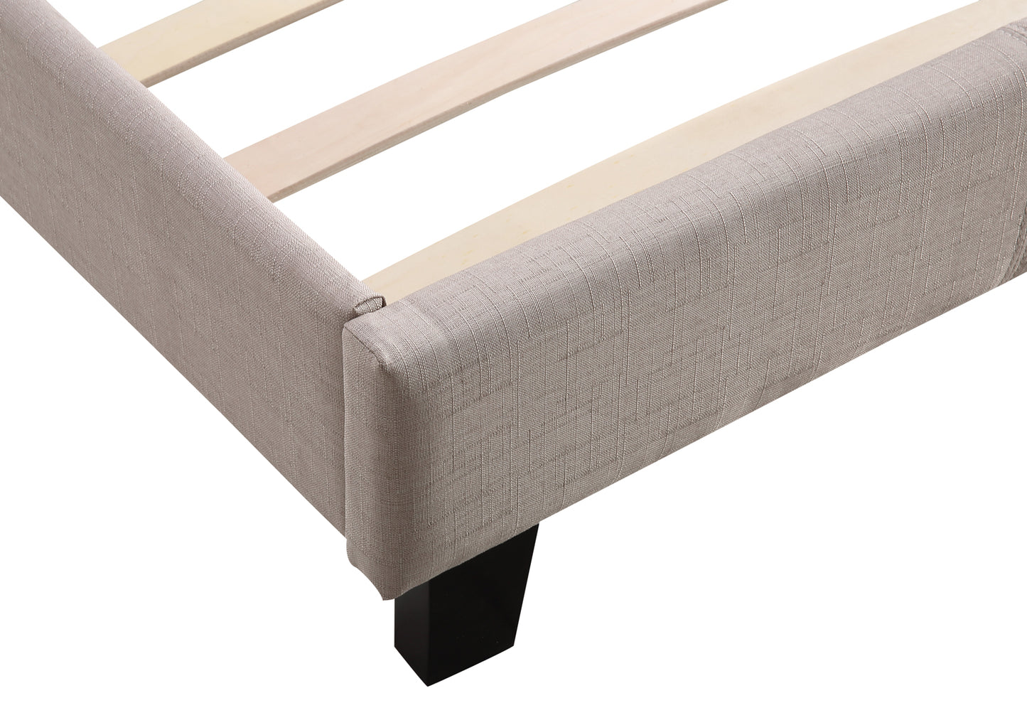 Queen Linen Fabric Bed Frame Beige