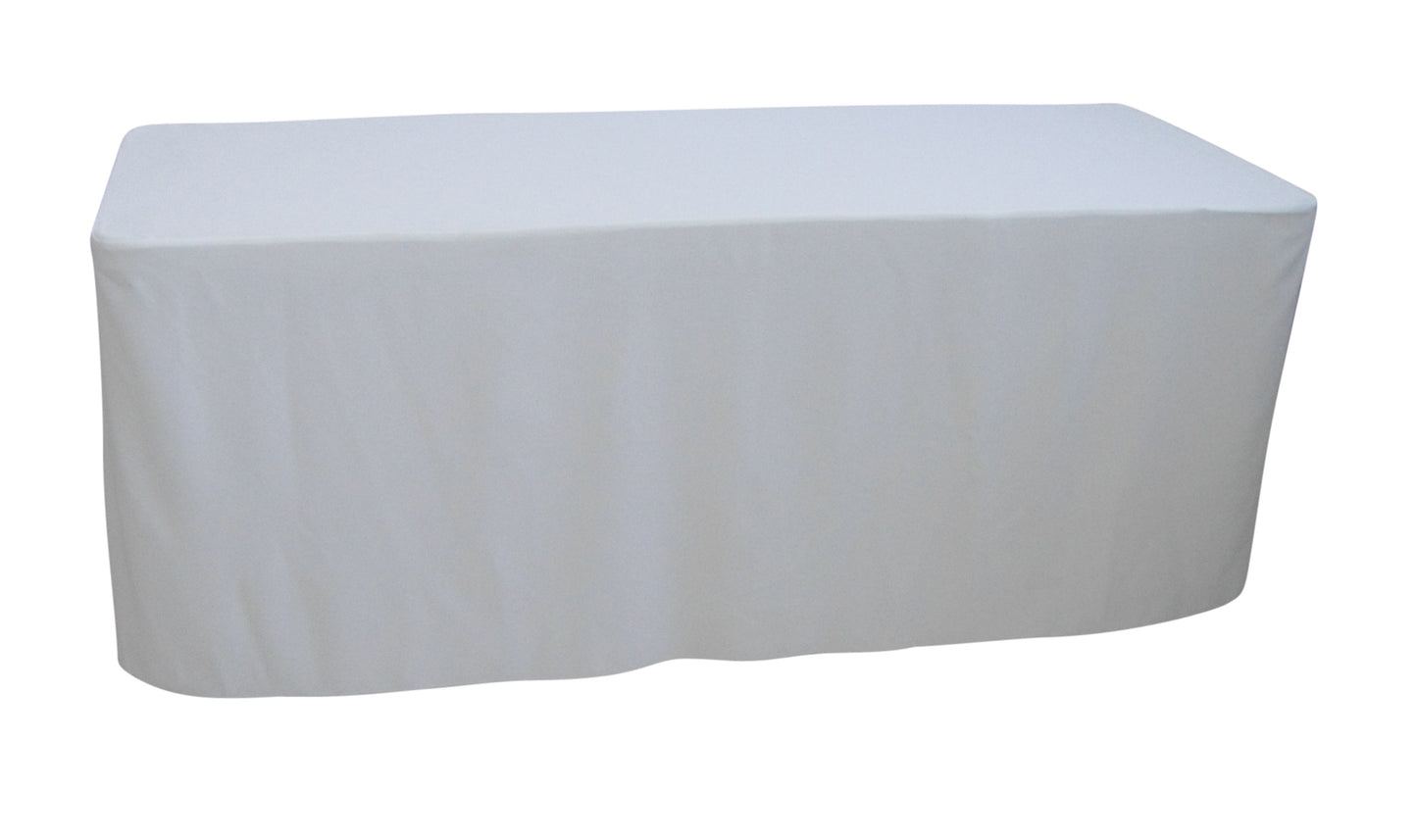 6 Foot White Table Cloth Trestle Cover