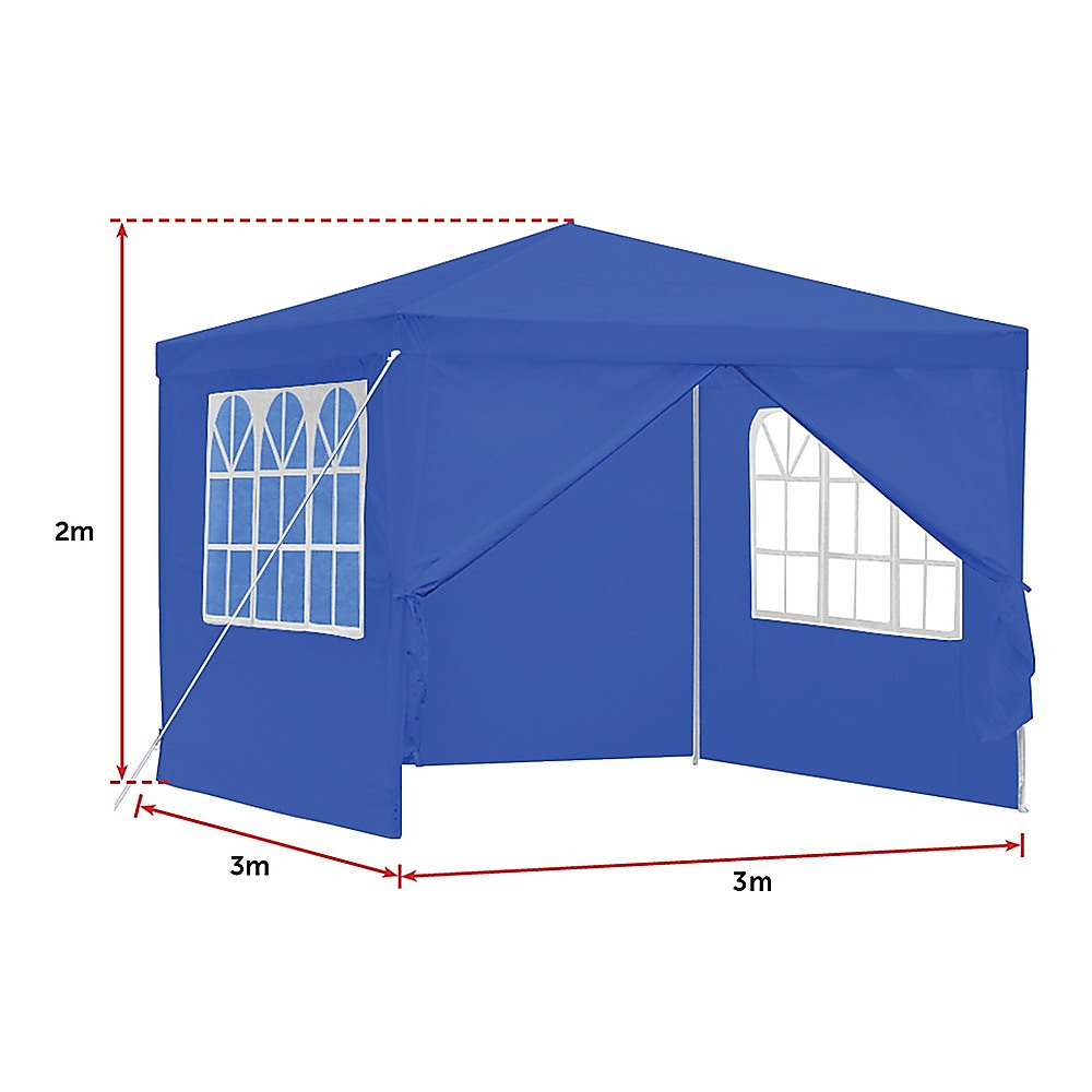 3x3m Gazebo Outdoor Marquee Tent Canopy Blue