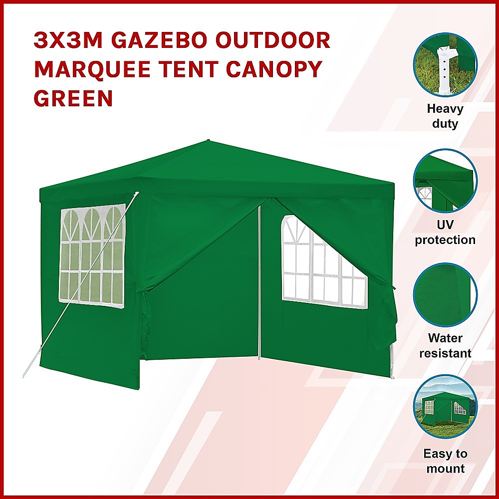 3x3m Gazebo Outdoor Marquee Tent Canopy Green