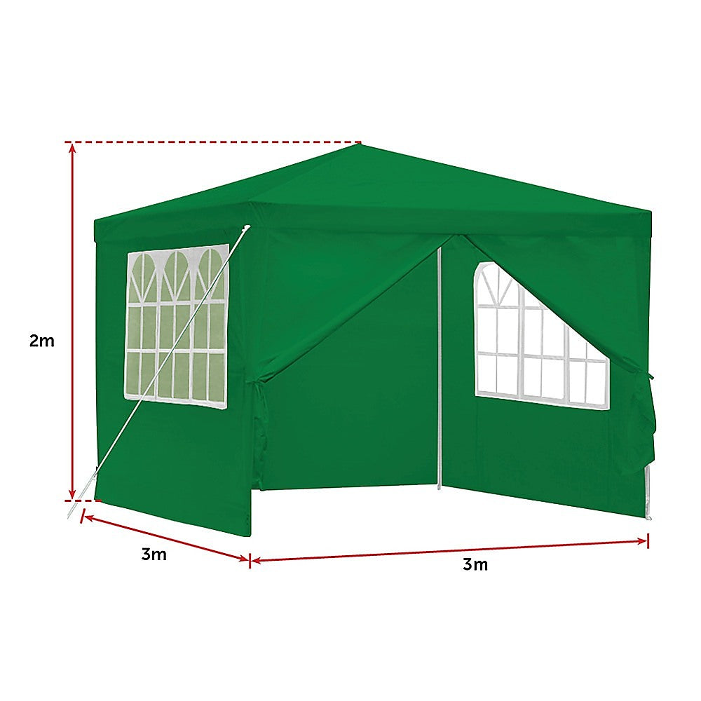 3x3m Gazebo Outdoor Marquee Tent Canopy Green