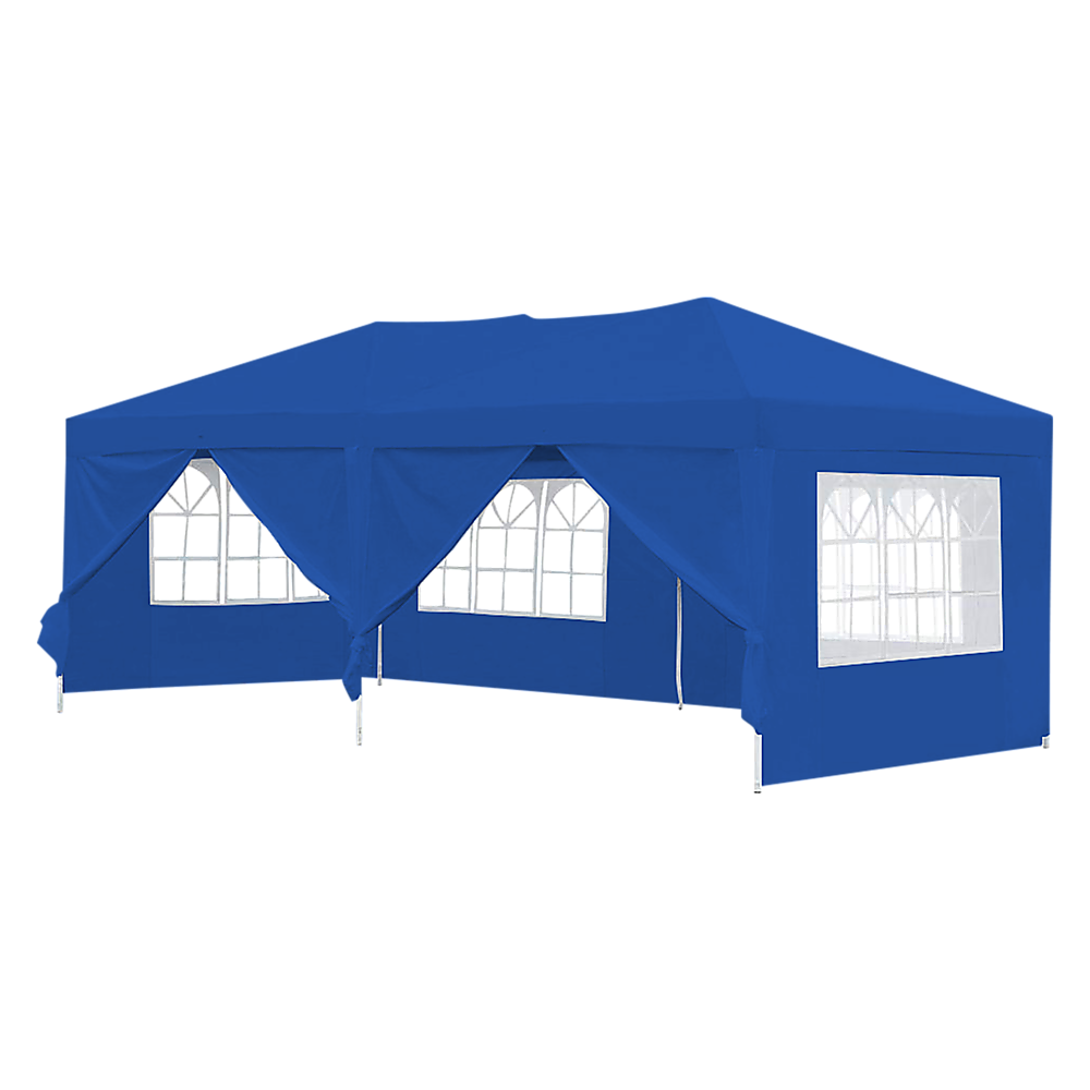 3x6m Gazebo Outdoor Marquee Tent Canopy Blue