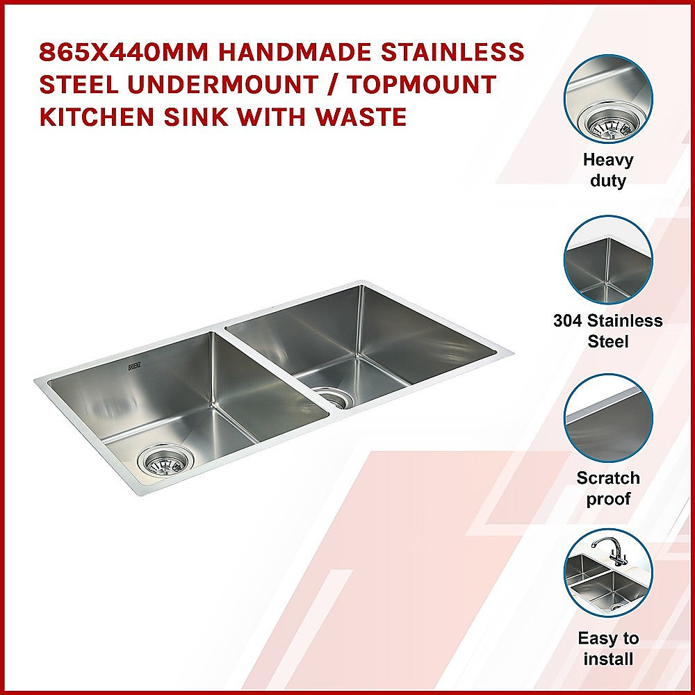 Stainless Steel Sink - 865 x 440mm