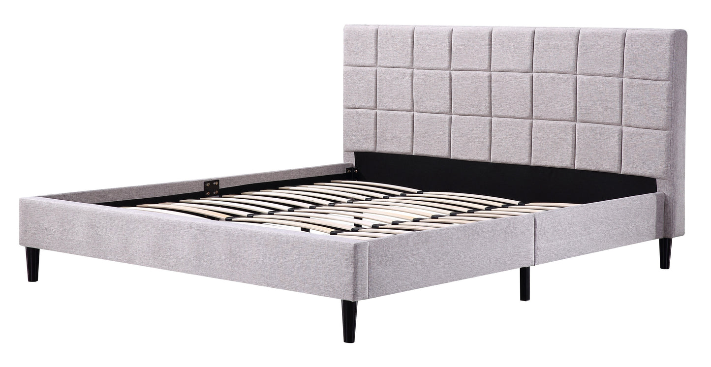 King Linen Fabric Deluxe Bed Frame Beige