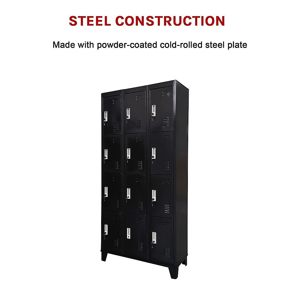 12 Door Locker - Office/Gym - Black