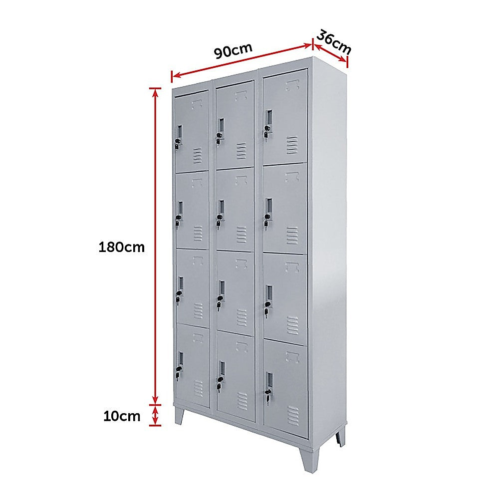 Twelve-Door Office Gym Shed Storage Locker