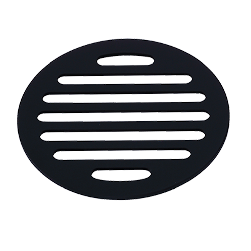 Square Black Floor Grate Drain 110 mm Full Brass Construction