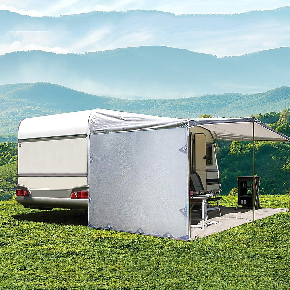 Pop Top Caravan Privacy Screen Sun Shade End Wall Roll Out Awning Side Extension