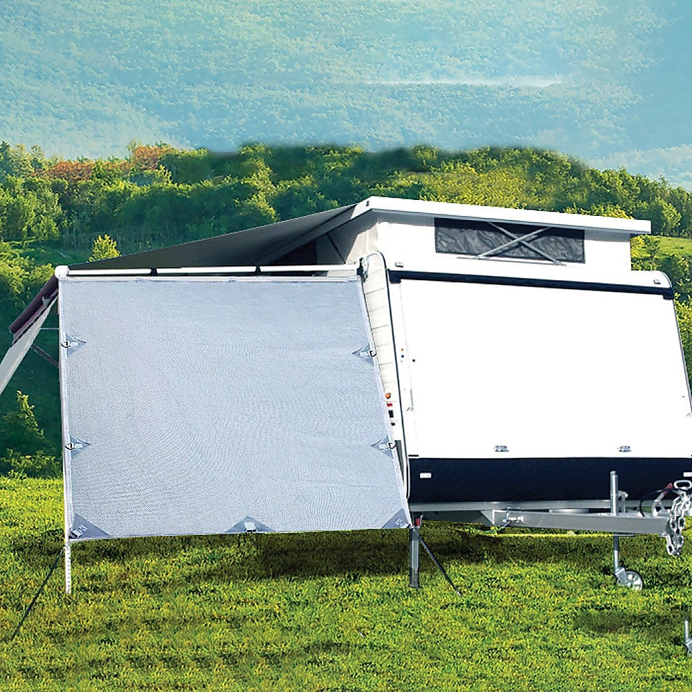 Pop Top Caravan Privacy Screen Sun Shade End Wall Roll Out Awning Side Extension