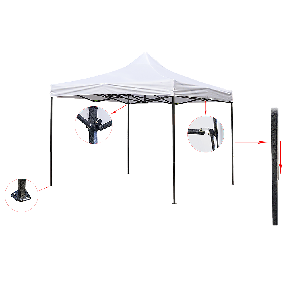 3x3m Easy Pop up Canopy Tent 420D Waterproof UV-Treated Cover Commercial Quality