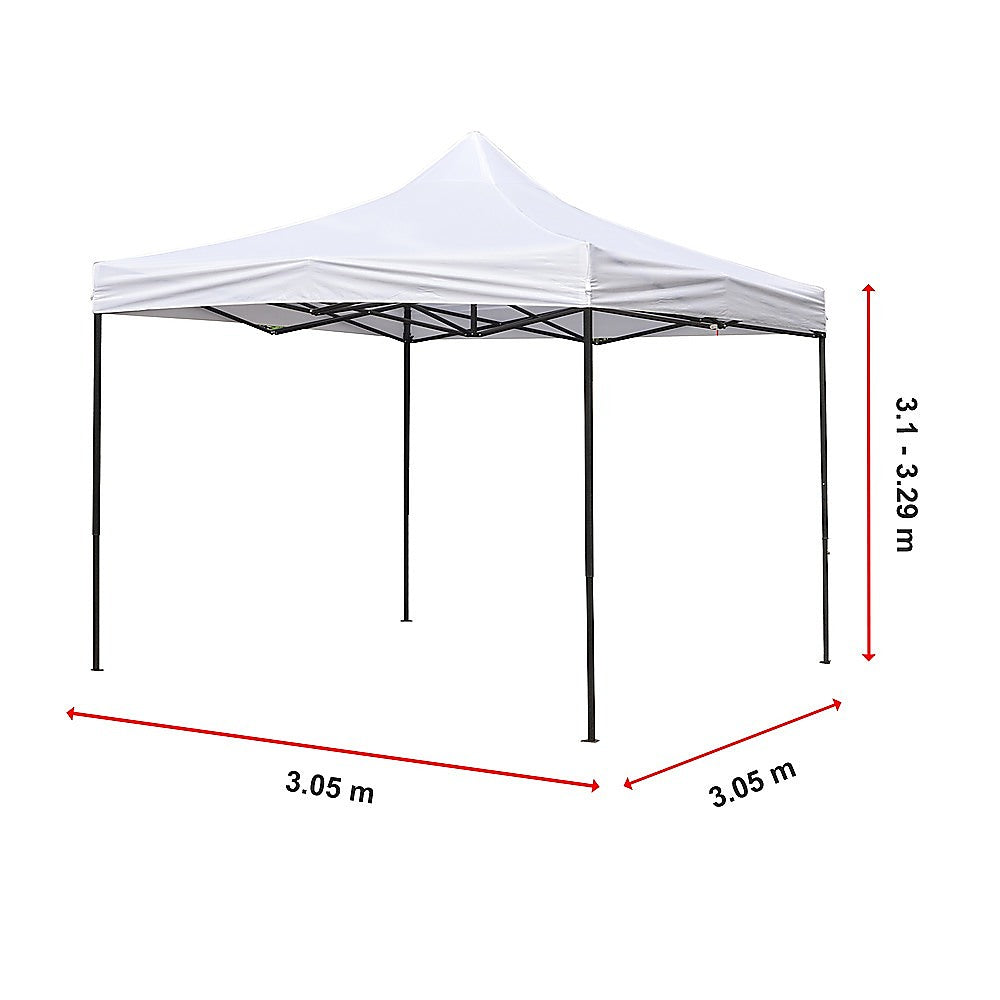 3x3m Easy Pop up Canopy Tent 420D Waterproof UV-Treated Cover Commercial Quality