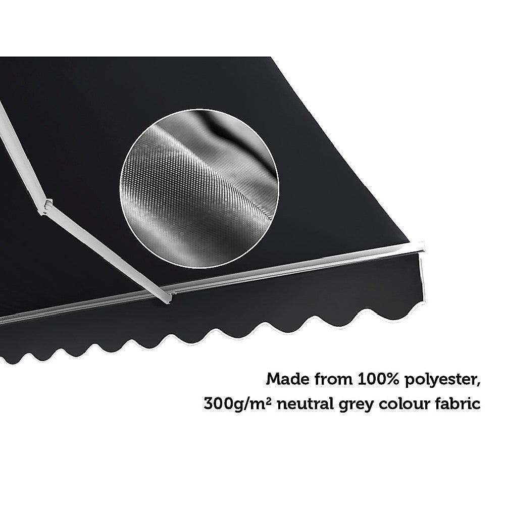 Outdoor Folding Arm Awning Retractable Sunshade Canopy Grey 5.0m x 2.5m