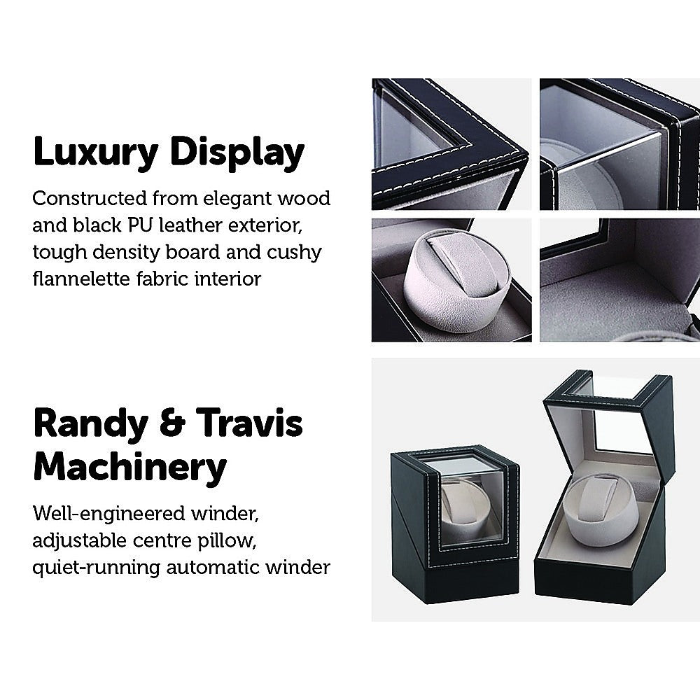 Automatic Watch Winder Display Box Case Motor Rotation Storage PU Leather