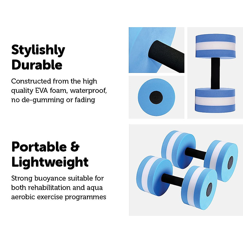 2 x Water Aerobics Dumbbell EVA Aquatic Barbell Aqua Fitness