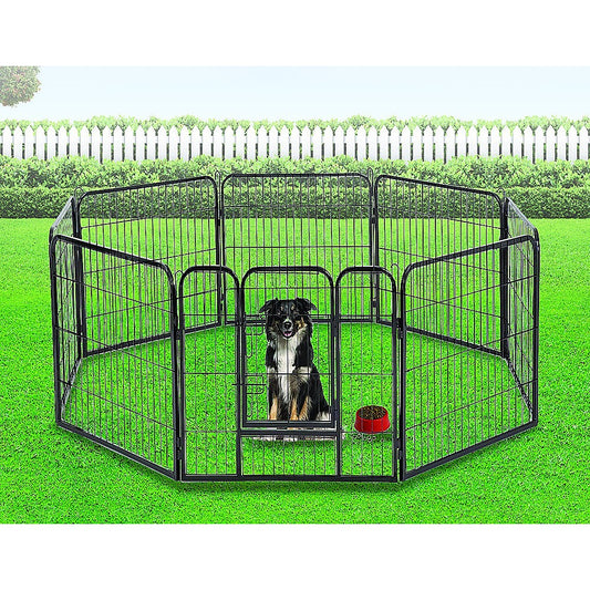 8 Panel Heavy Duty Pet Dog Playpen Puppy Exercise Fence Enclosure Cage