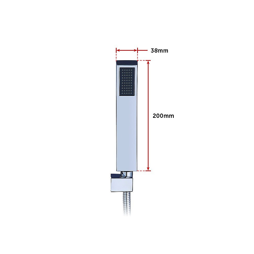 WELS 8" Rain Shower Head Set Square Dual Heads Faucet High Pressure With Mixer