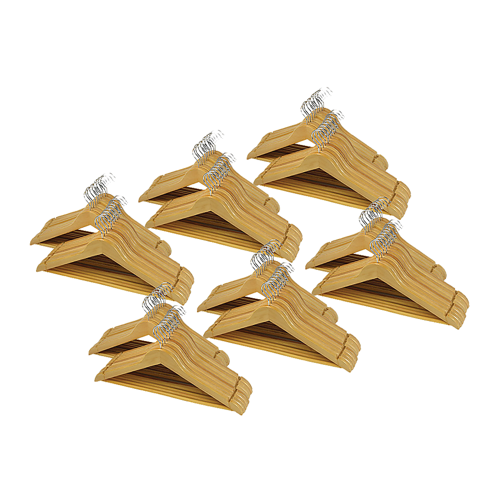 120pc Wooden Clothes Hangers Coat Pant Suit Coathangers Rack Wardrobe Wood