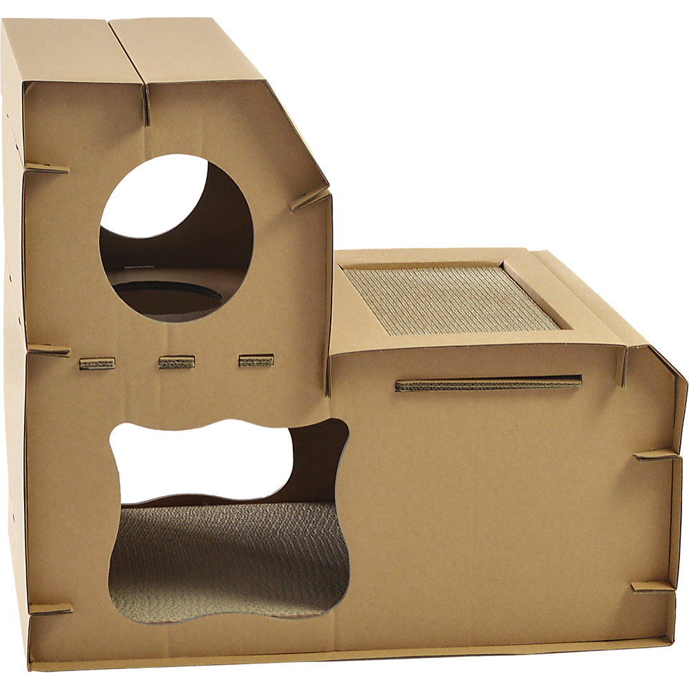 Cat Cardboard House Tree Tower Condo Scratcher Pet Post Pad Mat Furniture
