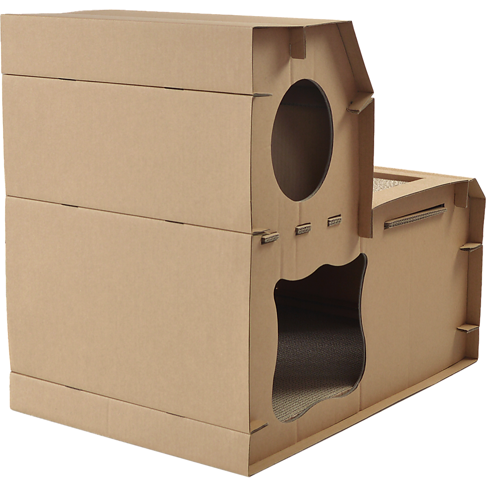 Cat Cardboard House Tree Tower Condo Scratcher Pet Post Pad Mat Furniture