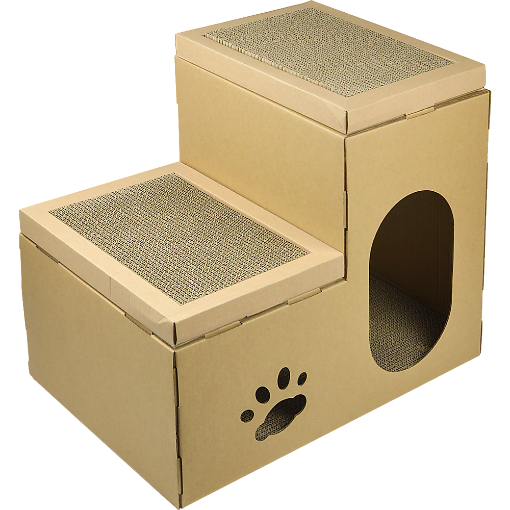 Cat Cardboard House Tree Tower Condo Scratcher Pet Post Pad Mat Furniture