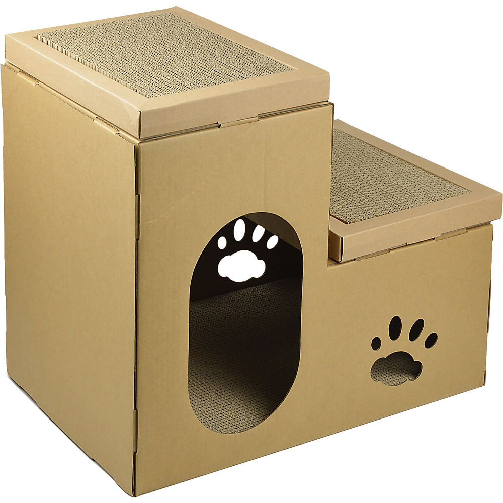 Cat Cardboard House Tree Tower Condo Scratcher Pet Post Pad Mat Furniture