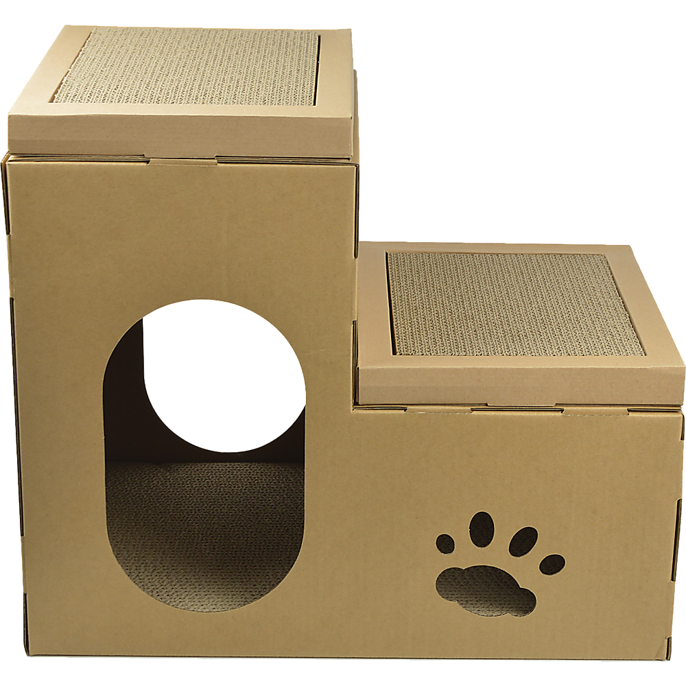 Cat Cardboard House Tree Tower Condo Scratcher Pet Post Pad Mat Furniture