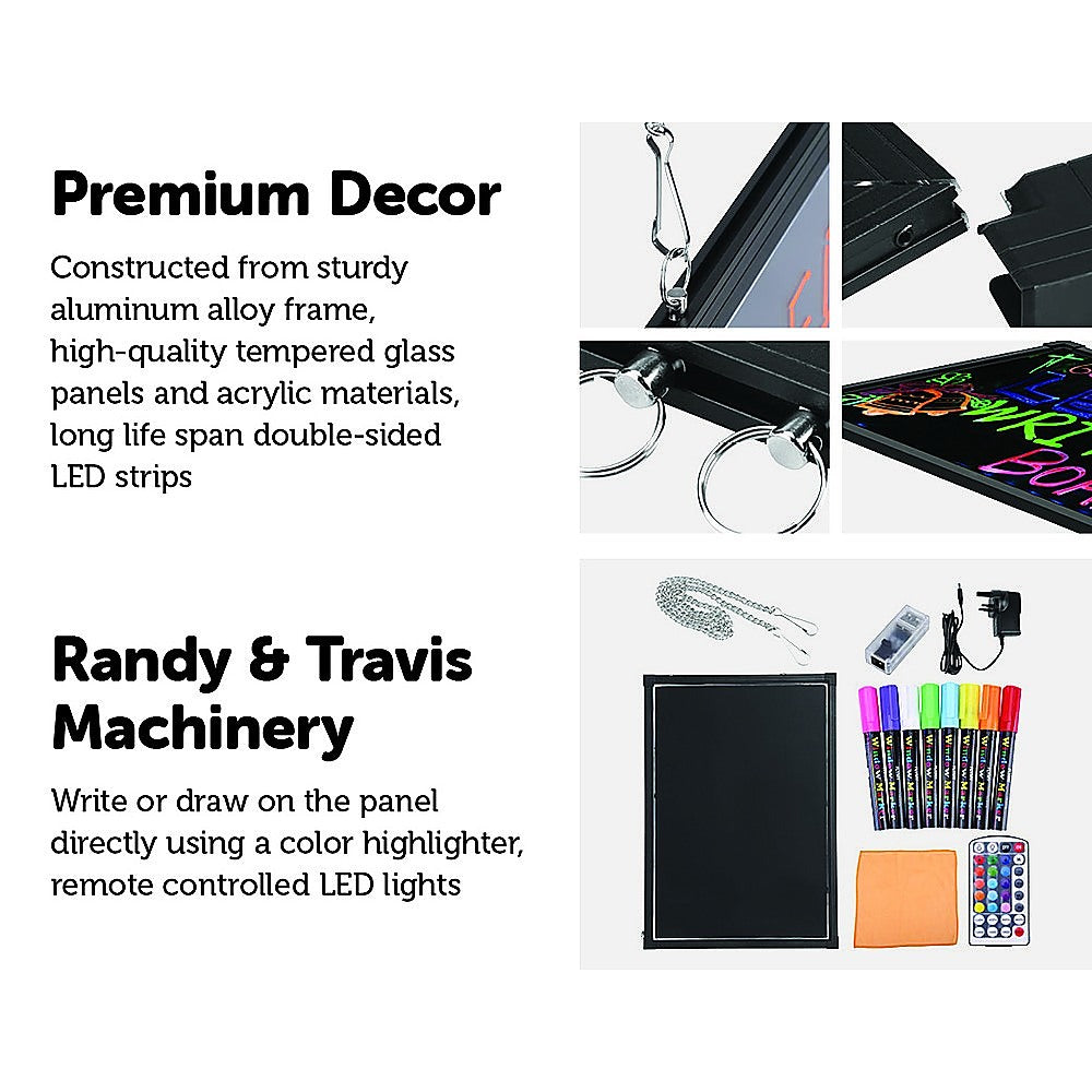 40x60cm LED Drawing Writing Board Remote Controlled Fluorescent Light Up Sensory Play