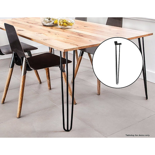 Set of 4 Industrial Retro Hairpin Table Legs 12mm Steel Bench Desk 71cm Leg