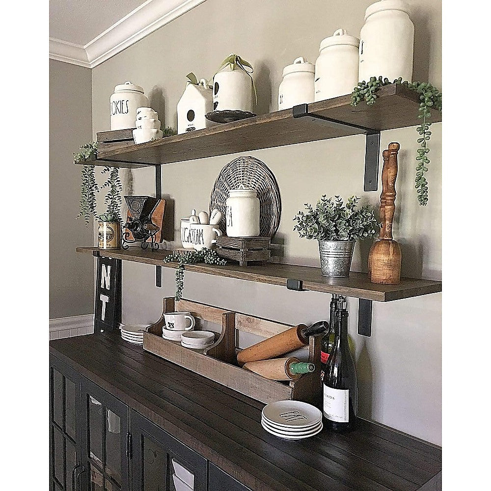 Floating Wall Shelf Brackets Heavy Duty Rustic Industrial 4-Pack