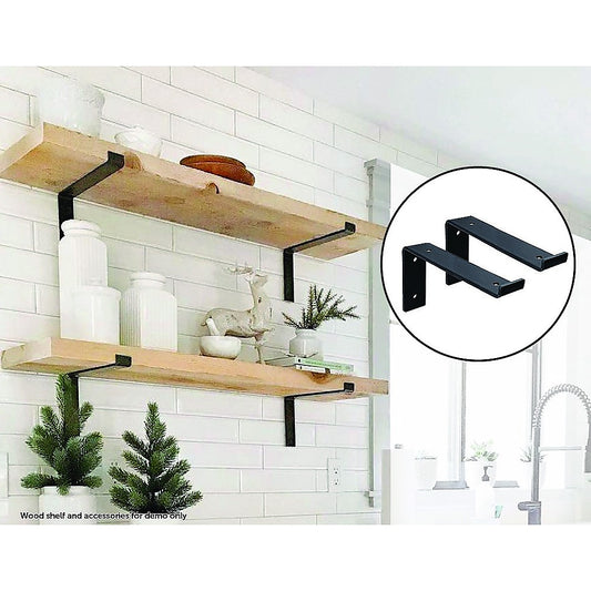 Floating Wall Shelf Brackets Heavy Duty Rustic Industrial 4-Pack