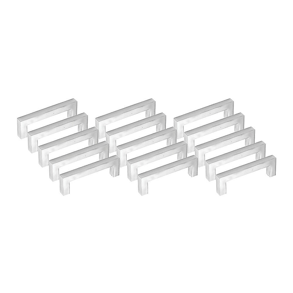 Brushed Nickel Stainless Steel Kitchen Cabinet Square Drawer Pull Door Handles 15-Pack