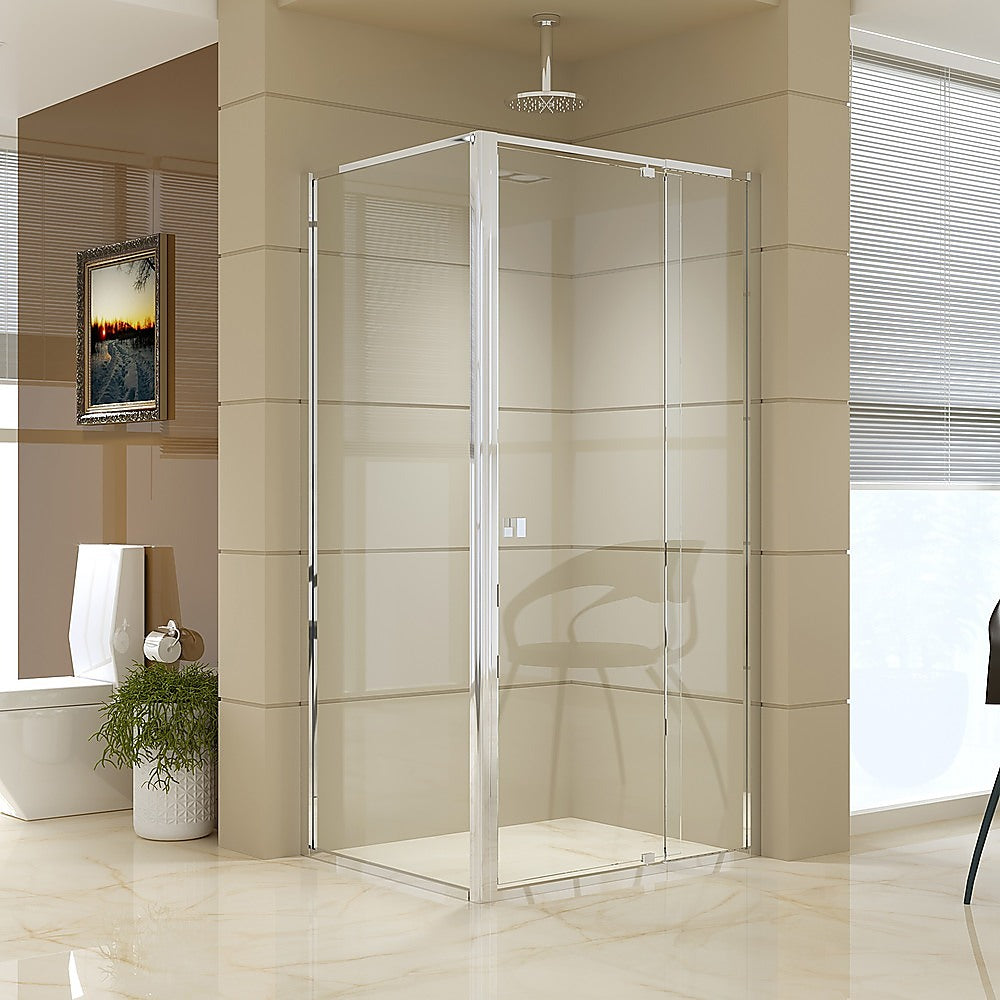 Semi Frameless Shower Screen (98~106) x 195cm & (77~80) x 195cm Side AS/NZS Glass