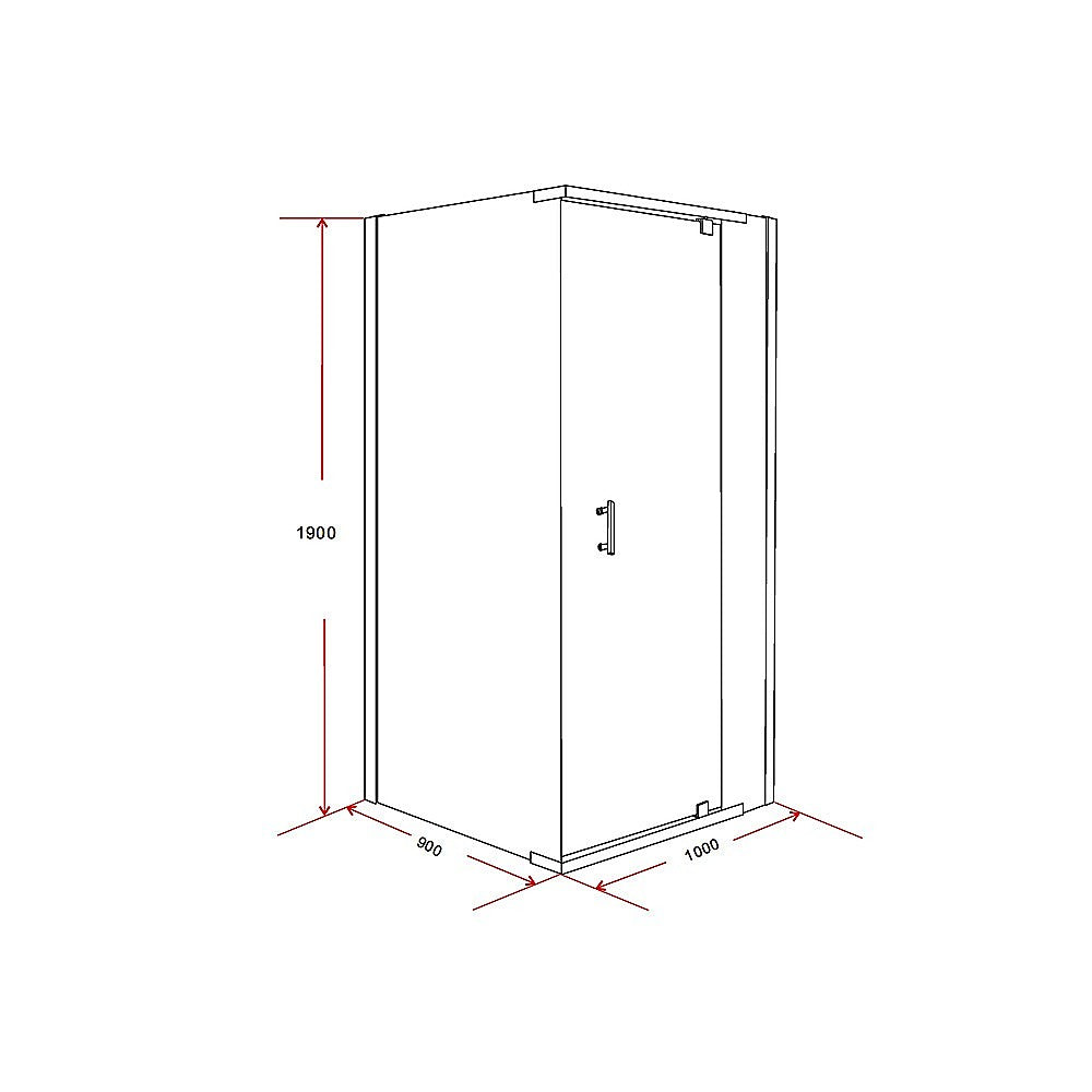 Shower Screen 1000x900x1900mm Framed Safety Glass Pivot Door By Della Francesca