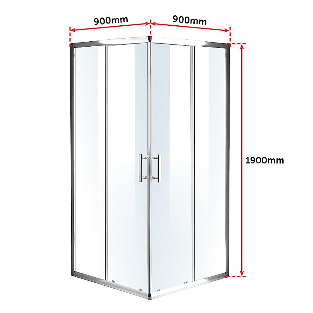 900 x 900mm Sliding Door Nano Safety Glass Shower Screen By Della Francesca