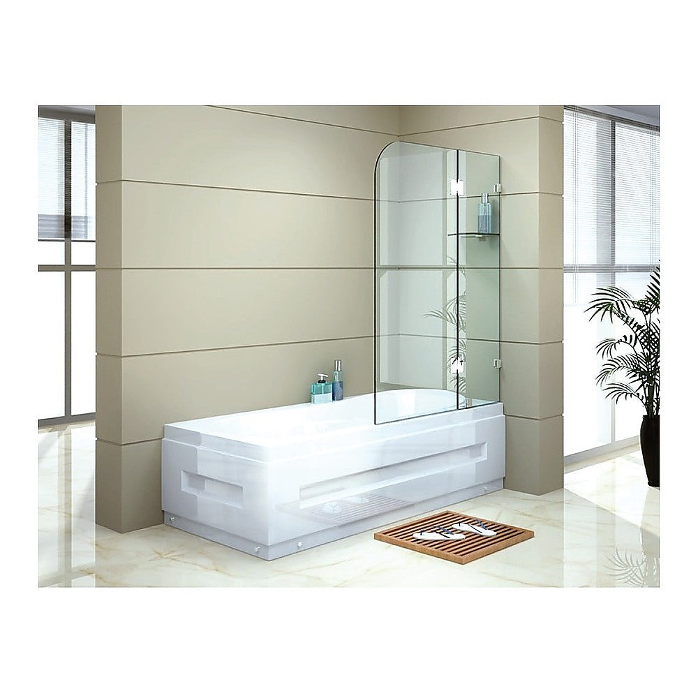 1200 x 1450mm Frameless Bath Panel 10mm Glass Shower Screen By Della Francesca