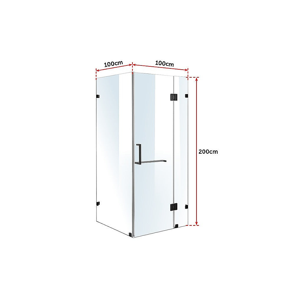 1000 x 1000mm Frameless 10mm Glass Shower Screen By Della Francesca