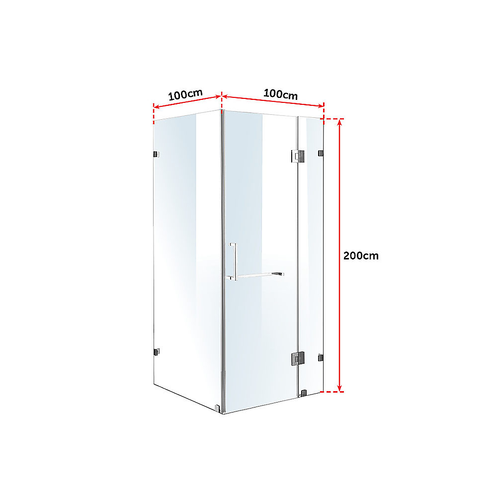 1000 x 1000mm Frameless 10mm Glass Shower Screen By Della Francesca