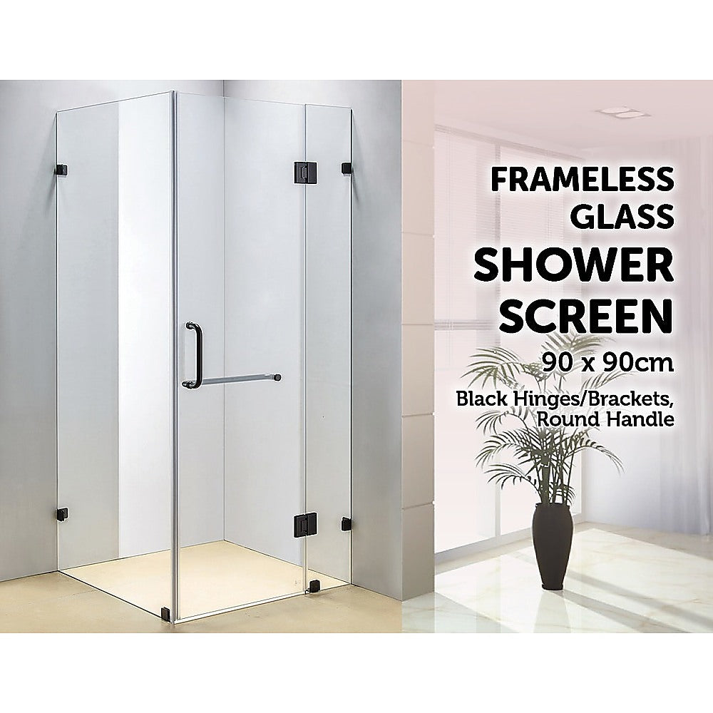 900 x 1000mm Frameless 10mm Glass Shower Screen By Della Francesca