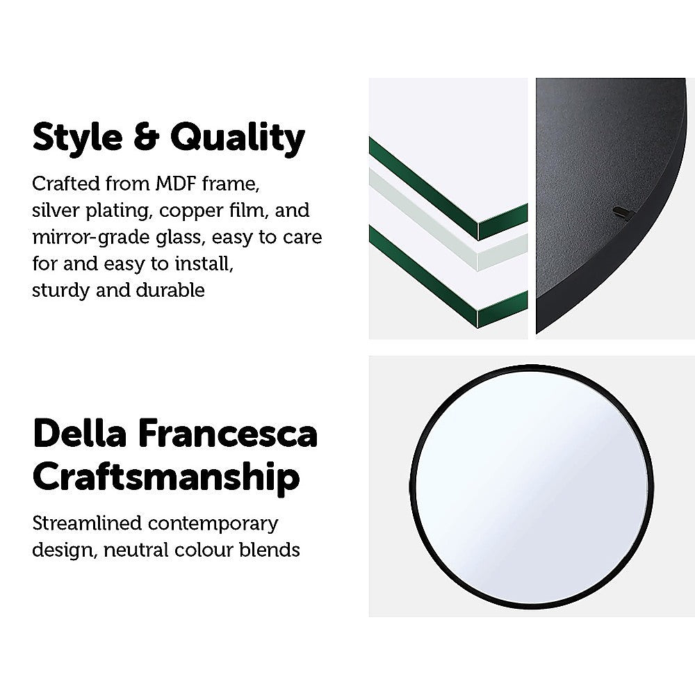 60cm Round Wall Mirror Bathroom Makeup Mirror by Della Francesca