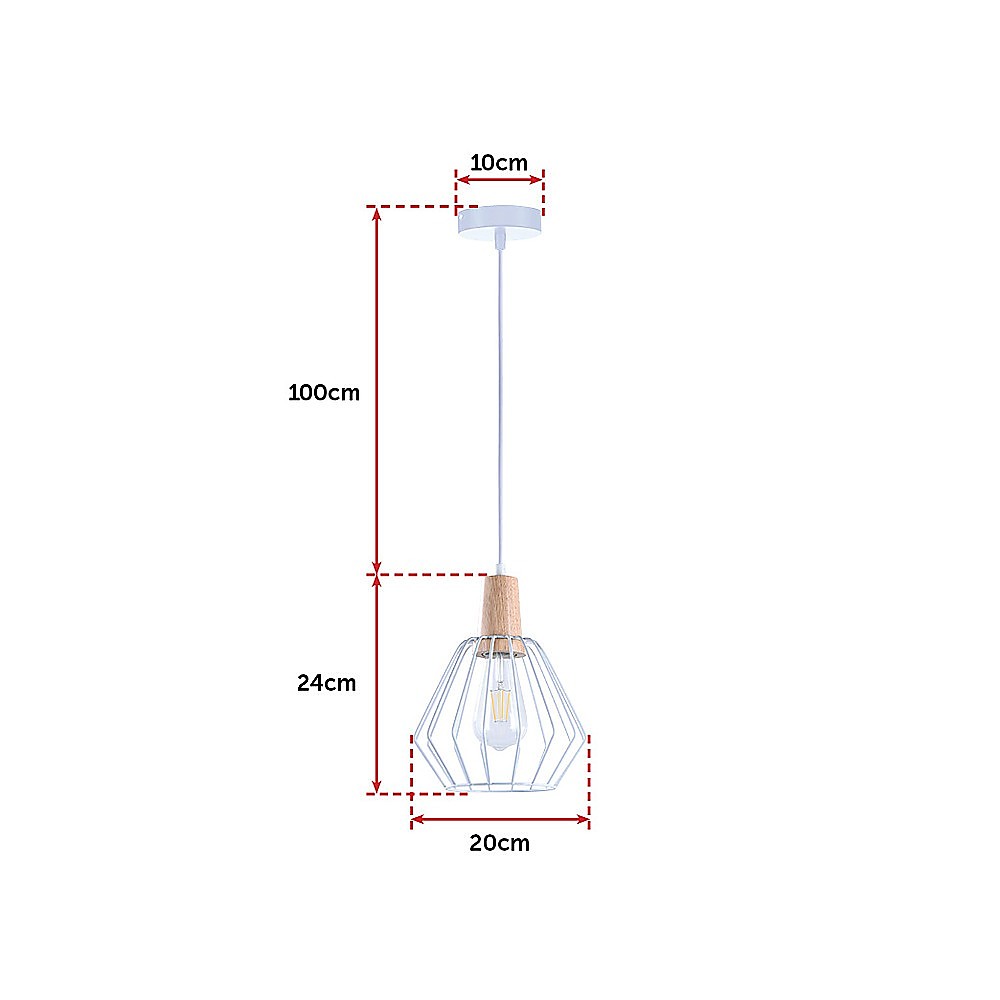 Wood Pendant Light Bar White Lamp Kitchen Modern Ceiling Lighting