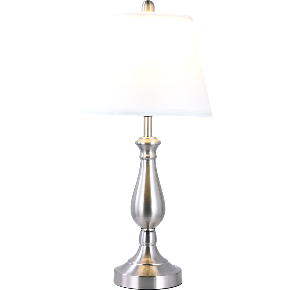 3-Piece Lamp Set Modern Home Living Room Bedroom Nickel Finish