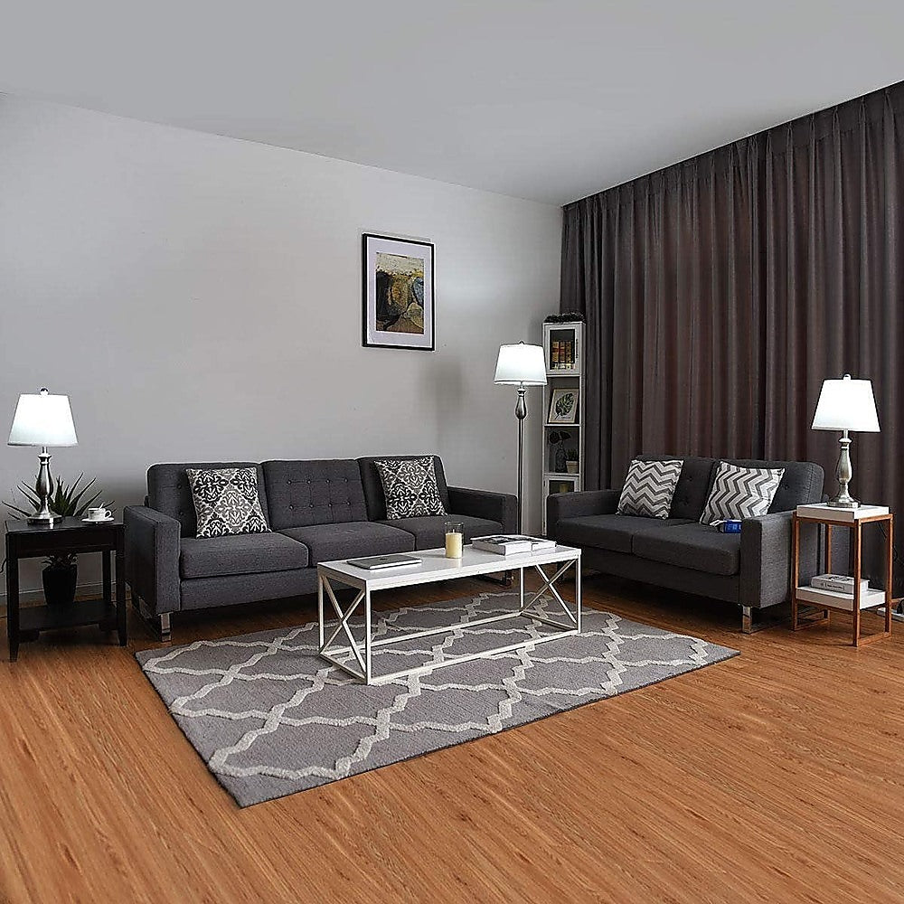 3-Piece Lamp Set Modern Home Living Room Bedroom Nickel Finish