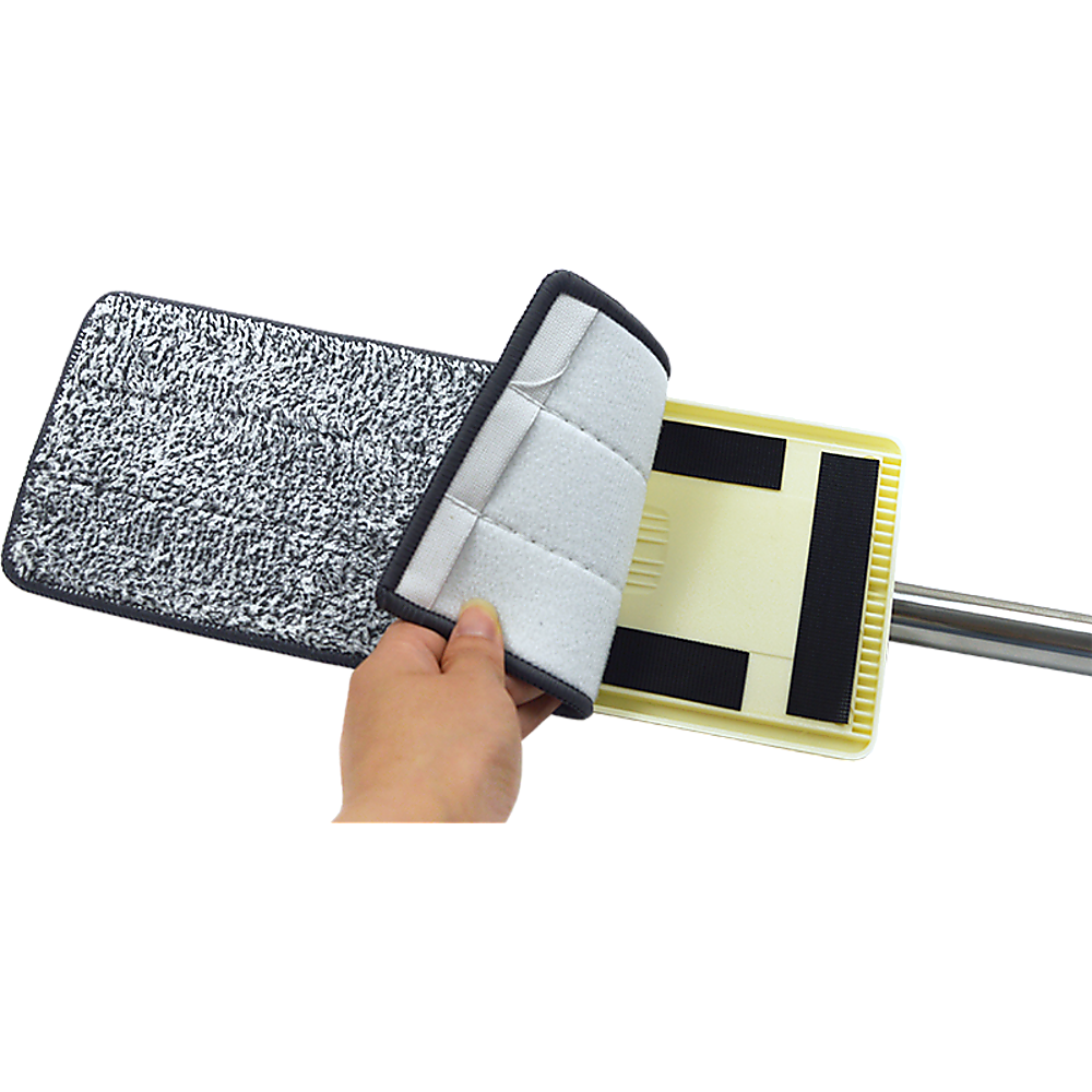 4 x Microfiber Pads Flat Mop Bucket Kit 360 Rotating Self Wash Cleaning