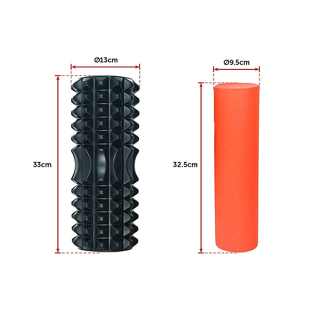 2 IN 1 Physio EVA PVC Foam Yoga Roller Gym Back Training Exercise Massage