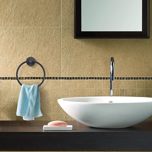 Classic Towel Bar Rail Ring Electroplated Matte Black Finish
