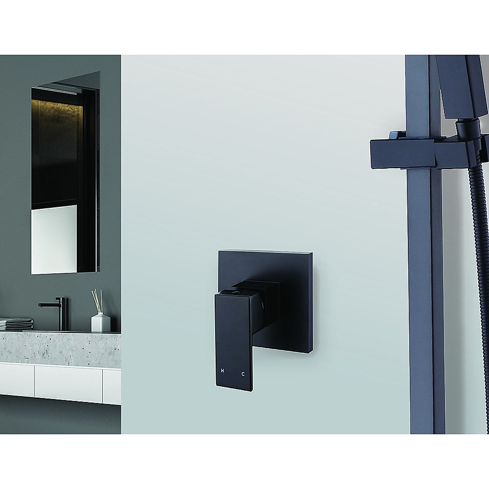 Polished Black Bathroom Shower Wall Mixer w/ WaterMark