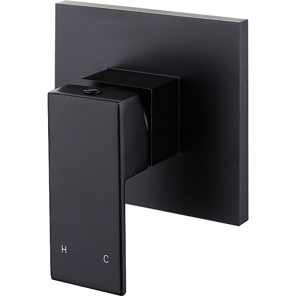 Polished Black Bathroom Shower Wall Mixer w/ WaterMark